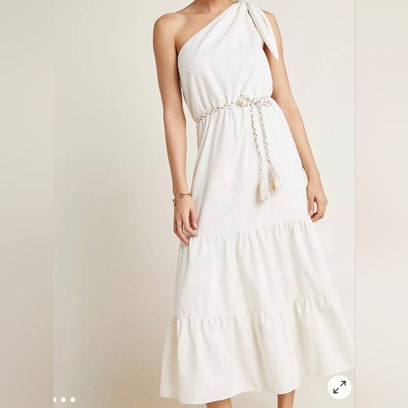 Anthropologie Corey Lynn Calter Athena One Shoulder Greek Dress - Picture 7 of 7